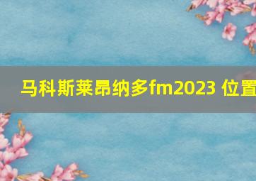 马科斯莱昂纳多fm2023 位置